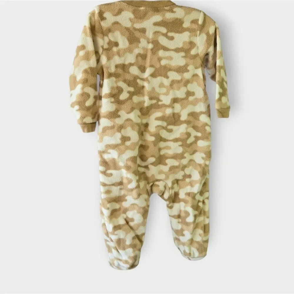 Faded Glory Baby Boy Giraffe Fleece Sleeper Zip Sleep & Play 6–9M Desert Camo